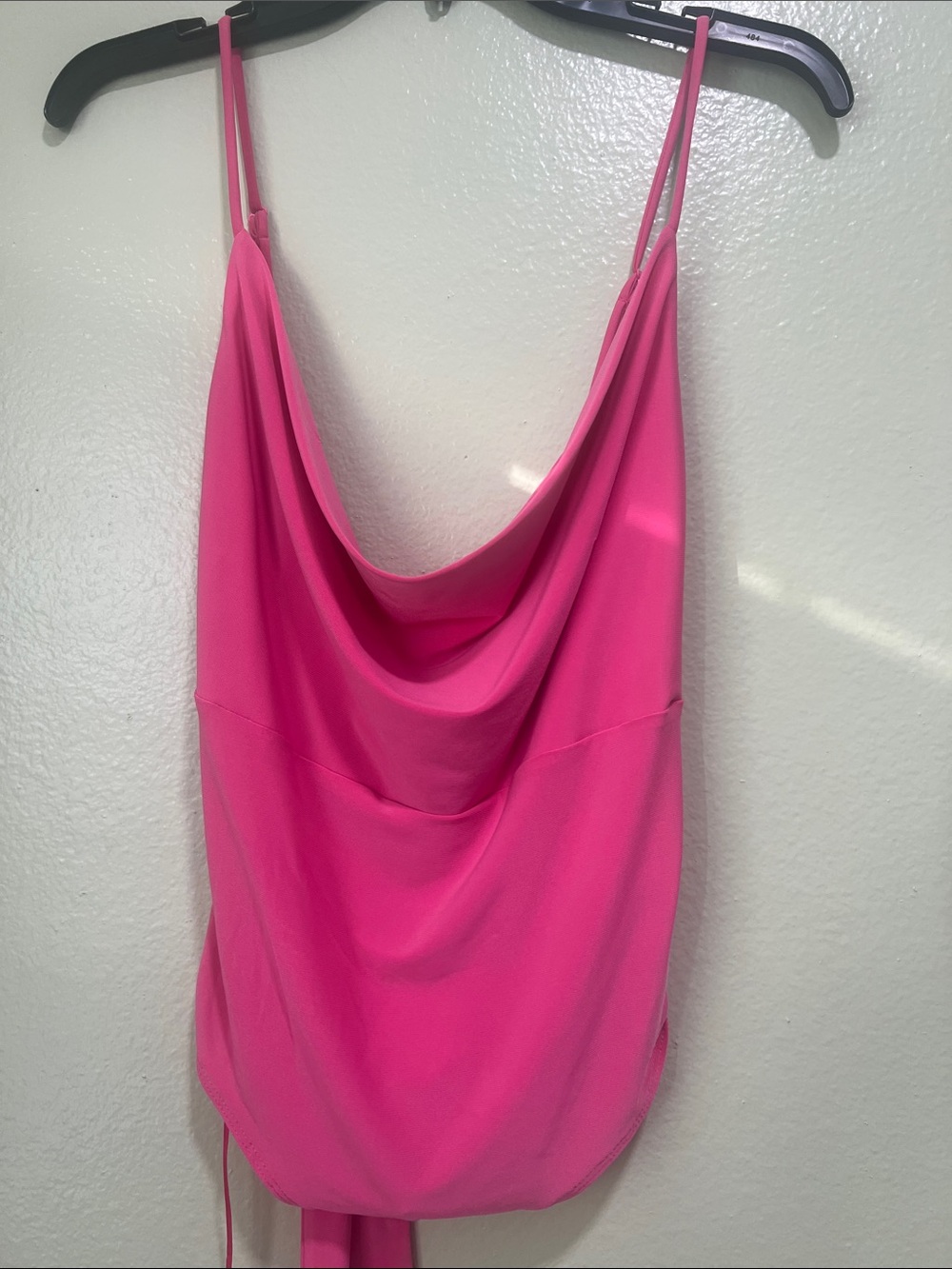 meraki Hot Pink Cowl Neck Spaghetti Strap Cami